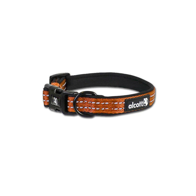 Alcott Adventure Collar Orange - reflective dog collar, orange.