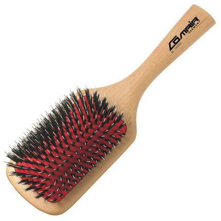 Comair Wooden Paddle Brush - medium brush for normal and thicker hair, with natural bristles and nylon..