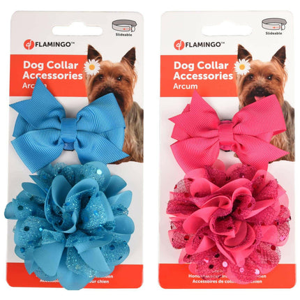 Flamingo Dog Collar Accessories Arcum - stylish bows on elastic, for dogs.