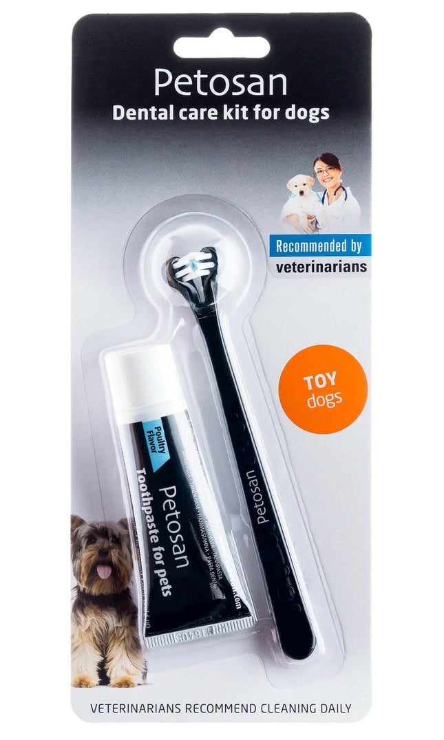 Petosan mini dog breed teeth cleaning kit.
