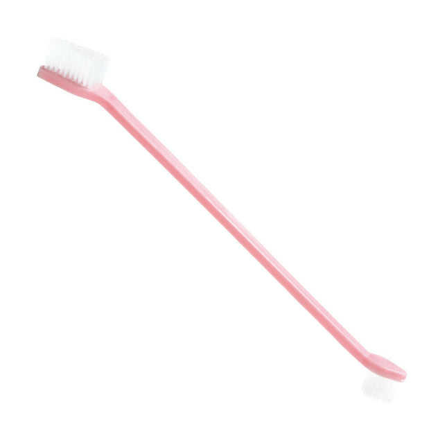 Double-Sided Toothbrush - Dual-Sided Toothbrush for Dogs and Cats, Puppies and Kittens: Pink.