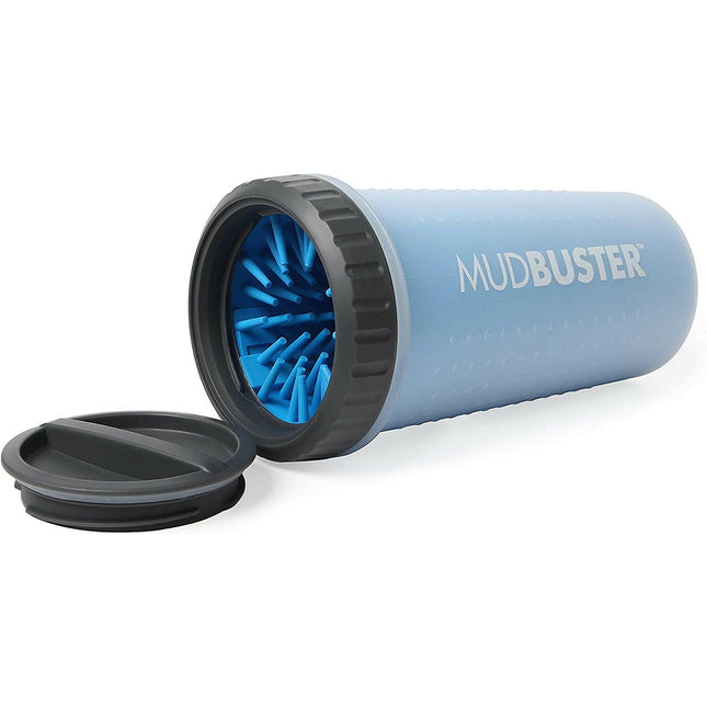 Dexas Lidded Mudbuster - Silicone Dog Paw Cleaner with Lid, Size L.