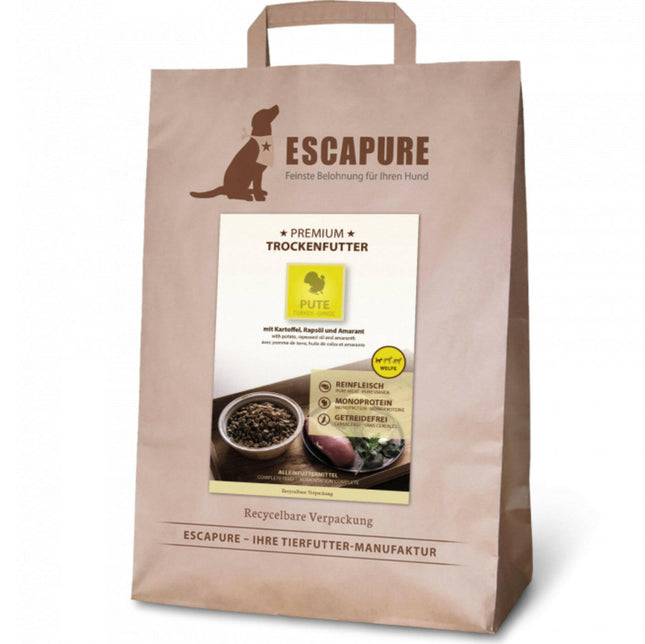 Escapure Premium Puppy Food - high-quality food for puppies, oven-baked turkey.