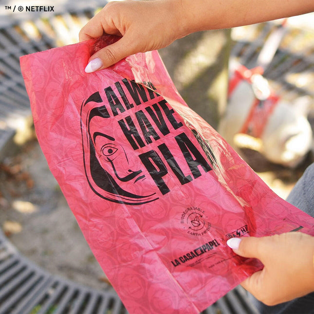 Dashi La Casa De Papel Poop Bags 4x15pcs - biodegradable dog waste bags.