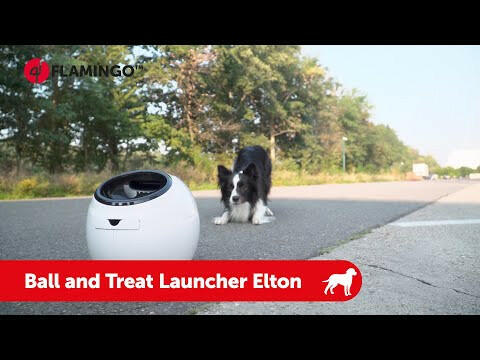 Flamingo Ball and Treat Launcher Elton - automatic ball launcher for dogs.