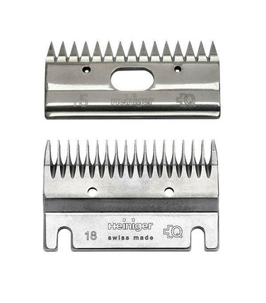 Heiniger 18/15 - complete blade set for horses, for thick curly coat, cutting height.