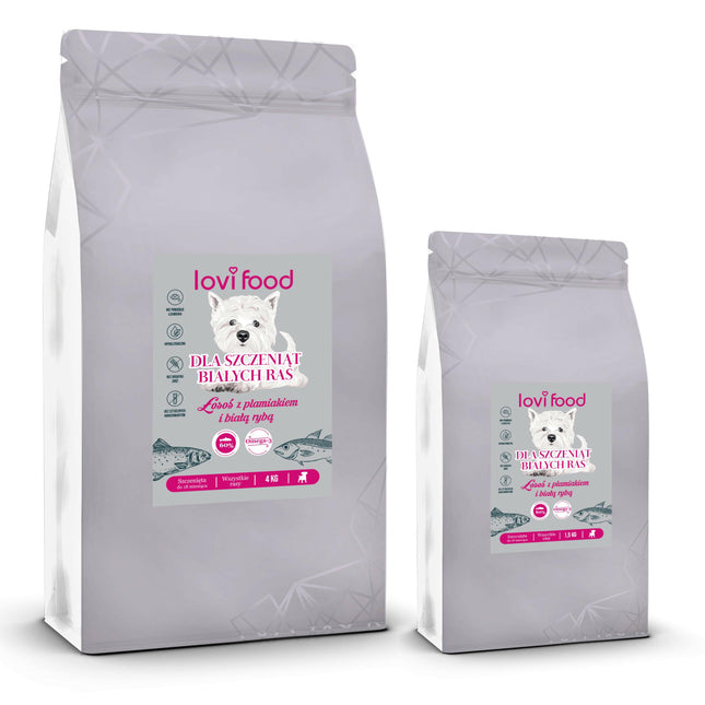 Lovi Food Salmon with Pollock and White Fish - Grain-Free Food for White Breed Puppies - 2x.