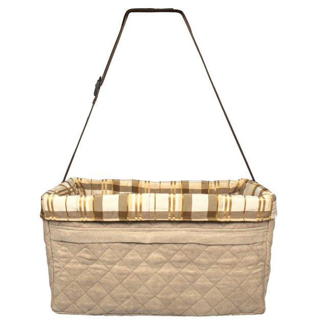 PetSafe Happy Ride Booster Seat Tan - dog car seat, beige.