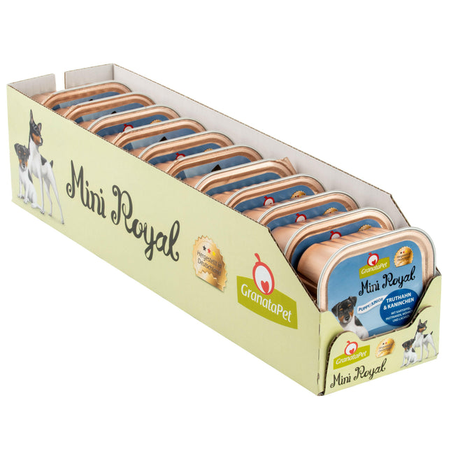 GranataPet Mini Royal Junior/Puppy Turkey & Rabbit - grain-free wet food for puppies and young small breed dogs, turkey and rabbit.