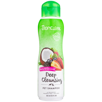 Tropiclean Deep Cleansing Berry & Coconut Pet Shampoo - deep cleansing shampoo for dogs and cats.