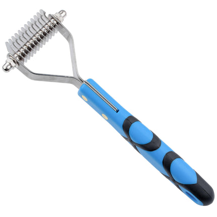 Groom Professional Medium Coat Rakes - hook trimmer with plastic handle, 12 hooks / spacing.