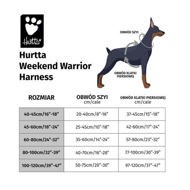 Hurtta Weekend Warrior Harness Eco Hedge - recycled harness for active dogs - 60 - 80cm.