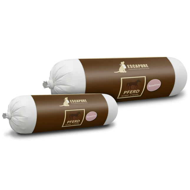 Escapure Horse Sausage - Wet Food for Dogs, Meat Stick, Horse Meat.