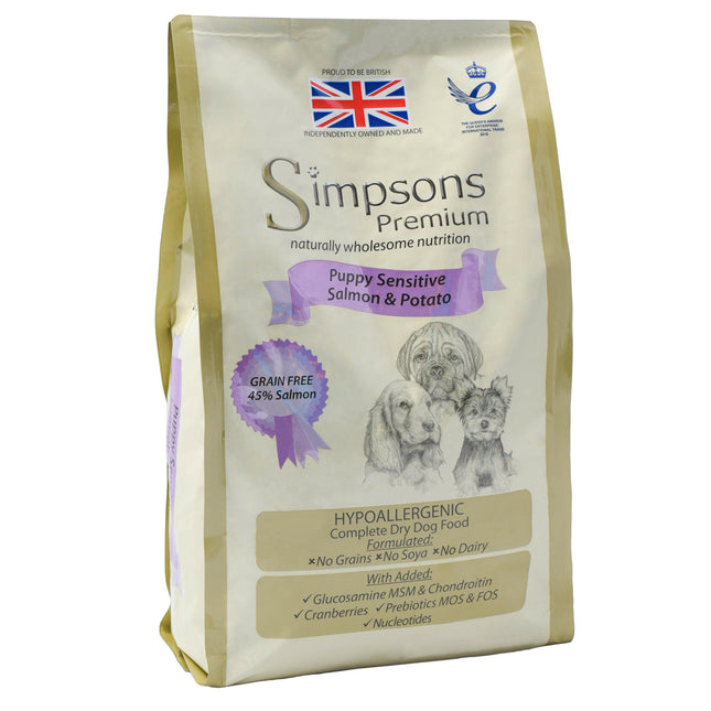 Simpsons Premium Puppy Sensitive & Potato - food for sensitive puppies, salmon and potatoes.
