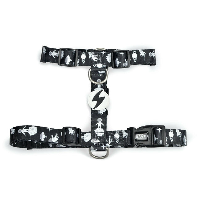 Dashi Astronaut Back Harness - adjustable guard harness for dogs, space pattern.