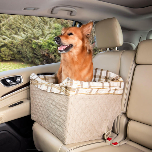 PetSafe Happy Ride Seat Tan - car seat for dogs in beige.