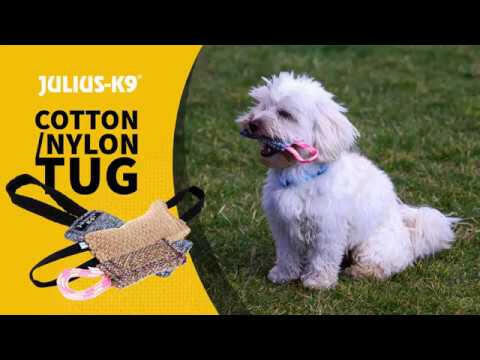 Julius - K9 Cotton Tug One Hand - sturdy tug toy for dogs with a non-slip handle.