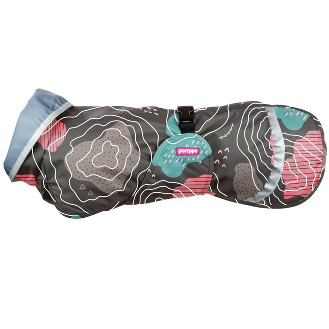 Sade Pomppa Map - waterproof jacket for dogs, multicolor.