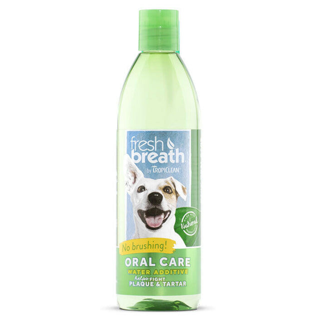 Tropiclean Fresh Breath Water Additive Original - natural water additive for dogs and cats for oral hygiene.