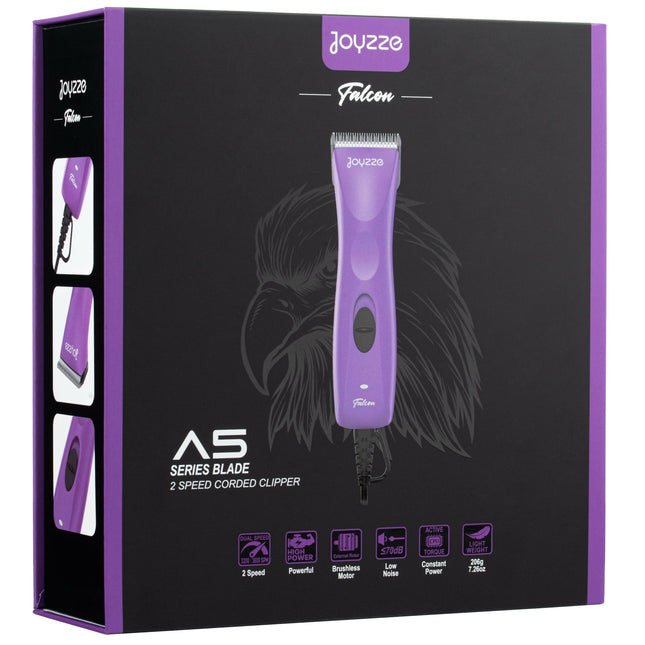 Joyzze Falcon Corded Clipper - ultra-lightweight and quiet corded clipper with a running blade, purple.