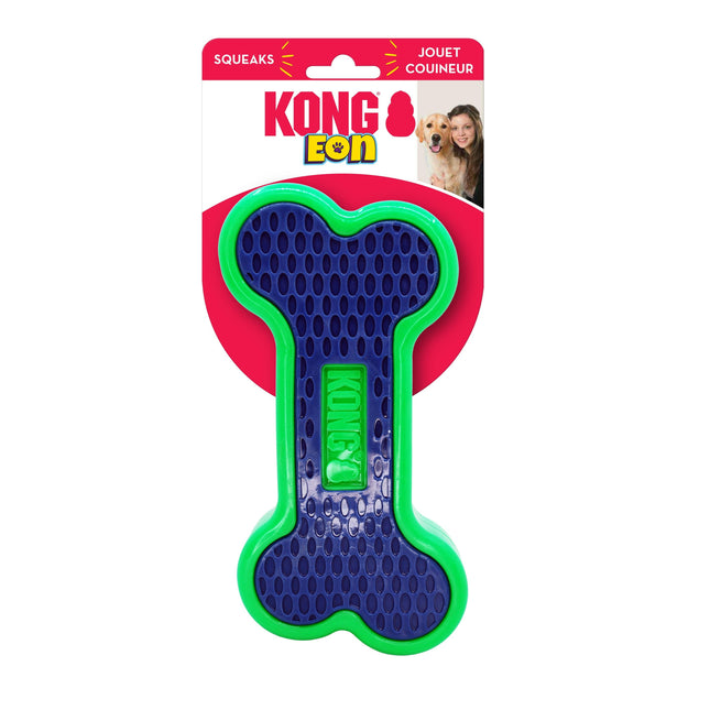 KONG Eon - durable rubber dog toy, floating bone with squeaker.