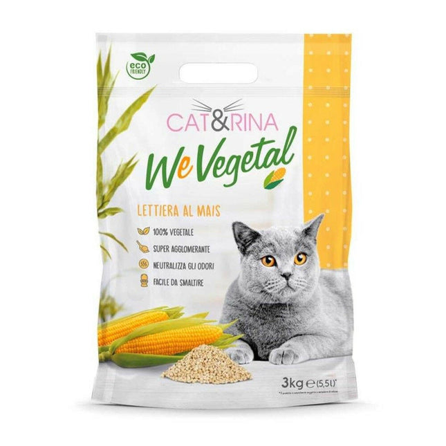 Cat&Rina WeVegetal Corn Litter - clumping, biodegradable corn litter for cats - 5.5L (3kg).