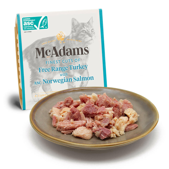 McAdams Free Range Turkey with Norwegian Salmon - wet food for cats, free-range turkey and Norwegian salmon.