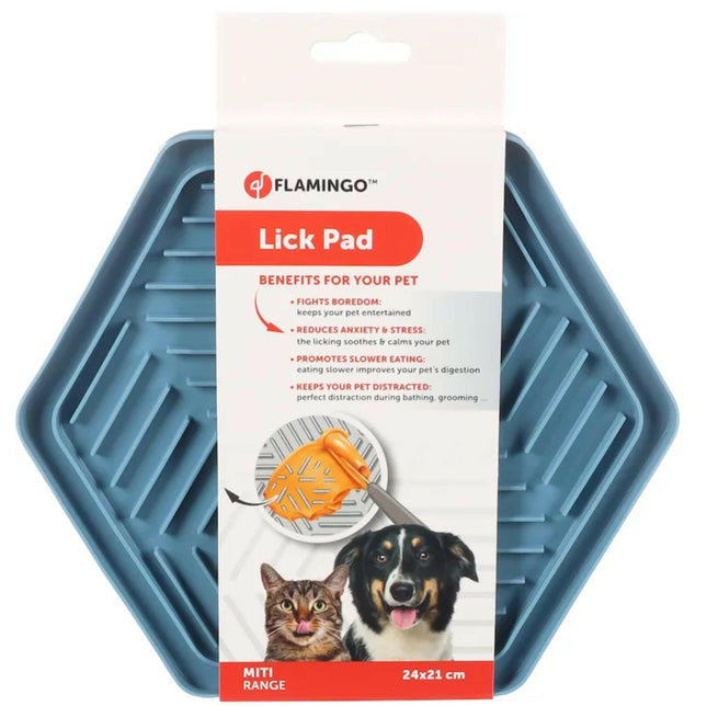 Flamingo Lick Pad Bean - licking mat for dogs and cats, stress-relief.