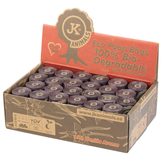JK Animals BIO - Degradable Poop Bags Box 24 Rolls - Biodegradable Dog Waste Bags.