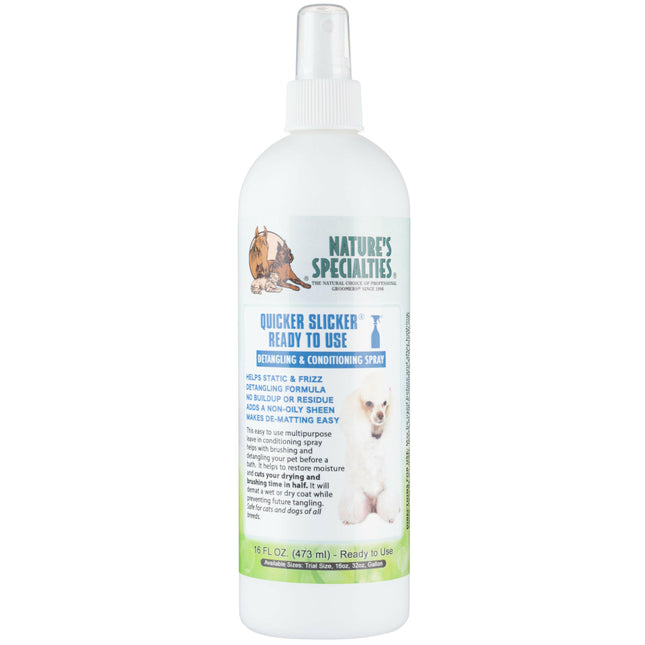 Nature's Specialties Quicker Slicker Spray - detangling conditioner for dogs and cats.