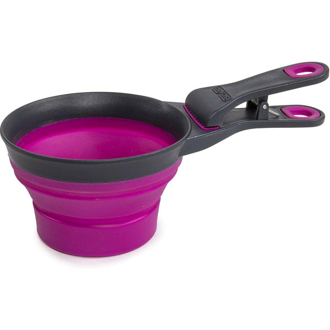 Dexas Collapsible KlipScoop 3-in-1 Large - collapsible food scoop with a bag closure clip, large.