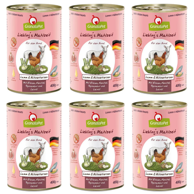 GranataPet Lamb & Chicken Hearts - grain-free wet dog food - lamb and chicken hearts.