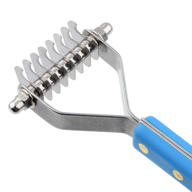 Groom Professional Coat Rakes Coarse - Hook trimmer with plastic handle, 8 hooks / spacing.