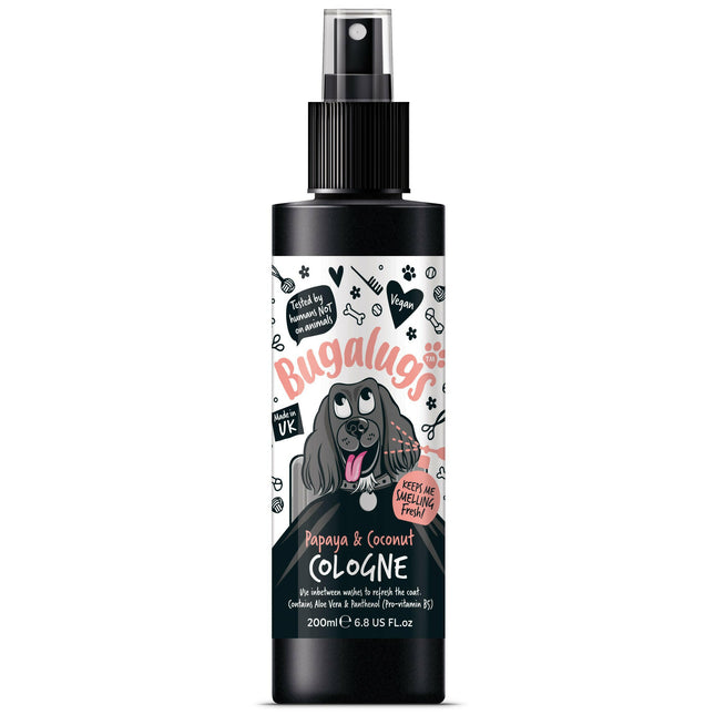 Bugalugs Papaya & Coconut Cologne - refreshing scented spray for dogs with a tropical fruit fragrance.