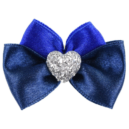 Blovi Bow Glamour Satin Bow with Silver Heart.