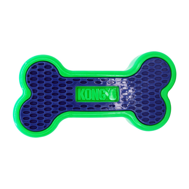 KONG Eon - durable rubber dog toy, floating bone with squeaker.