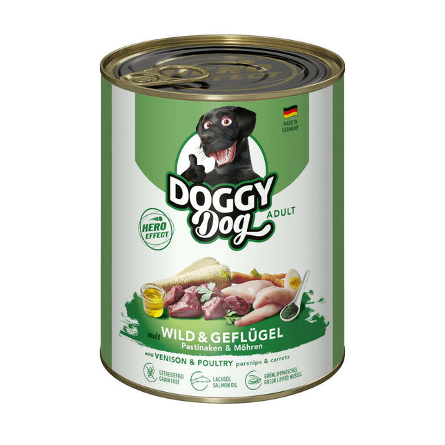 Doggy Dog Venison & Poultry - grain-free wet dog food with venison and poultry.