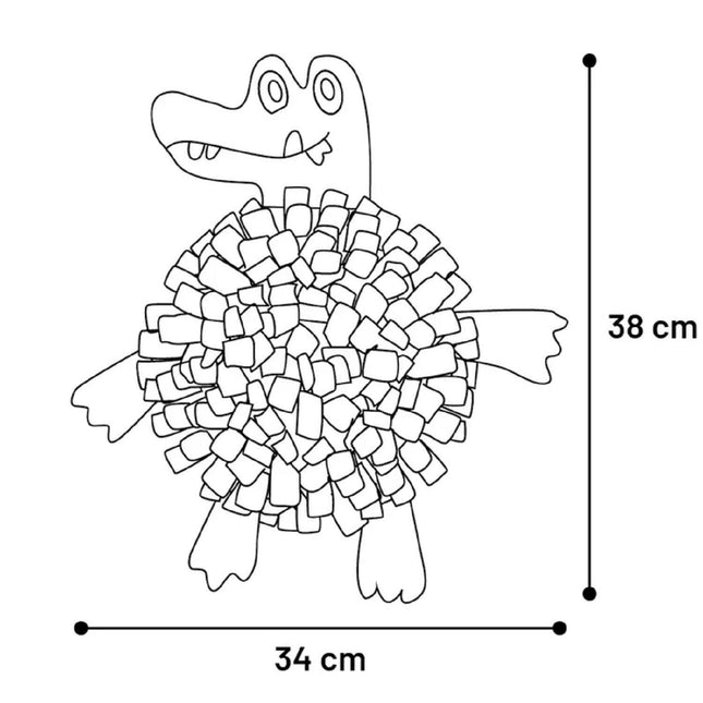 Flamingo Njammie Crocodile (38cm) - Snuffle Mat for Dogs and Cats, Crocodile.