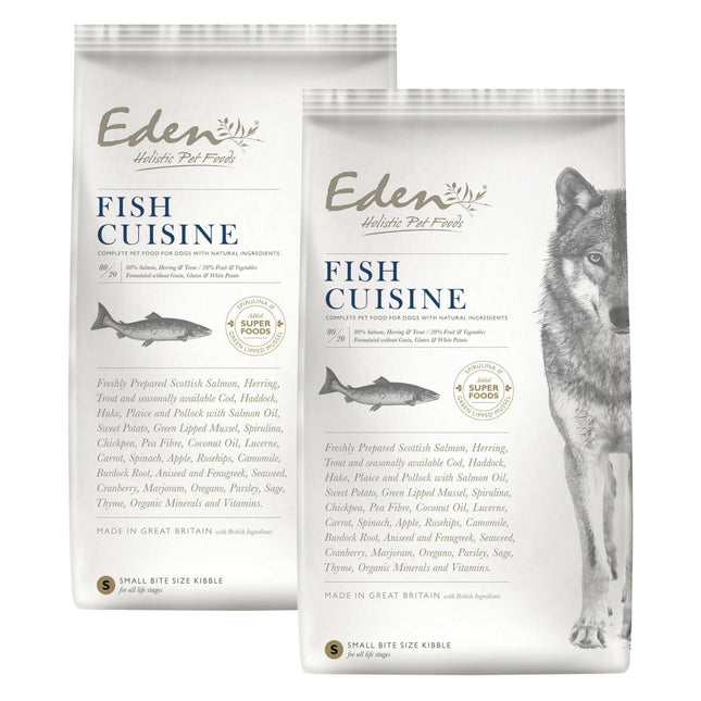 Eden Fish Cuisine Size S - dog food for small breeds with salmon, herring, and trout.