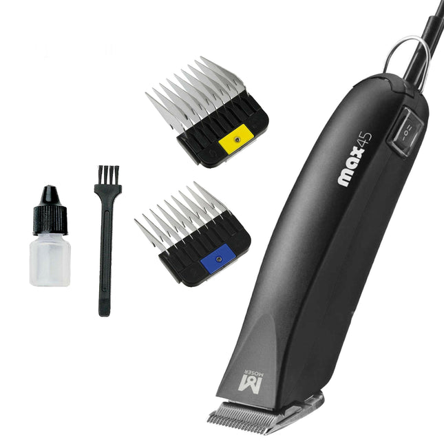 Moser MAX (1245) - powerful, professional motorized clipper with 2 attachments.