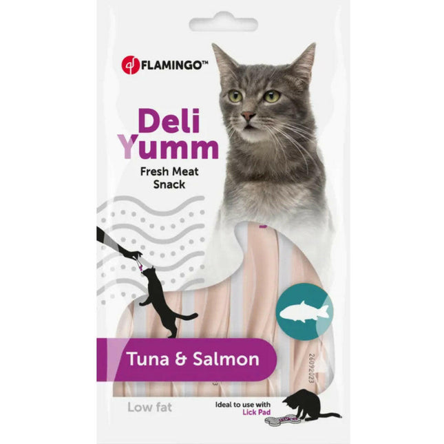 Flamingo Cat Deli Yumm Paste with Tuna & Salmon - creamy paste treat for cats with the flavor of tuna and salmon.