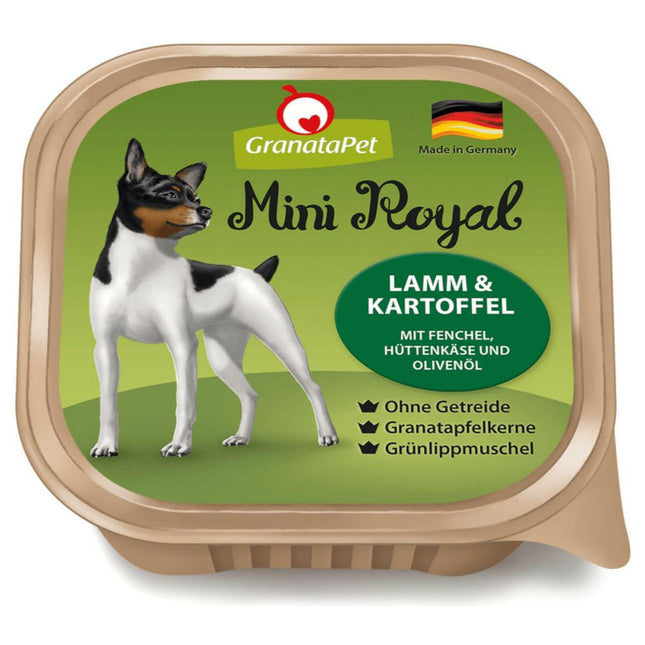 GranataPet Mini Royal Lamb & Potato - grain-free wet food for small breed dogs, lamb and potatoes.