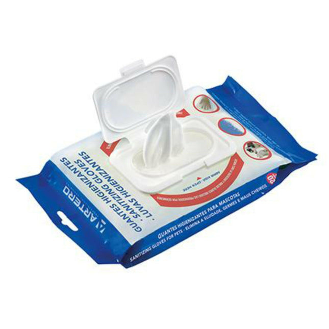 Artero Sanitizing Gloves 20pcs - gloves, wipes for cleaning pet fur, with chlorhexidine.