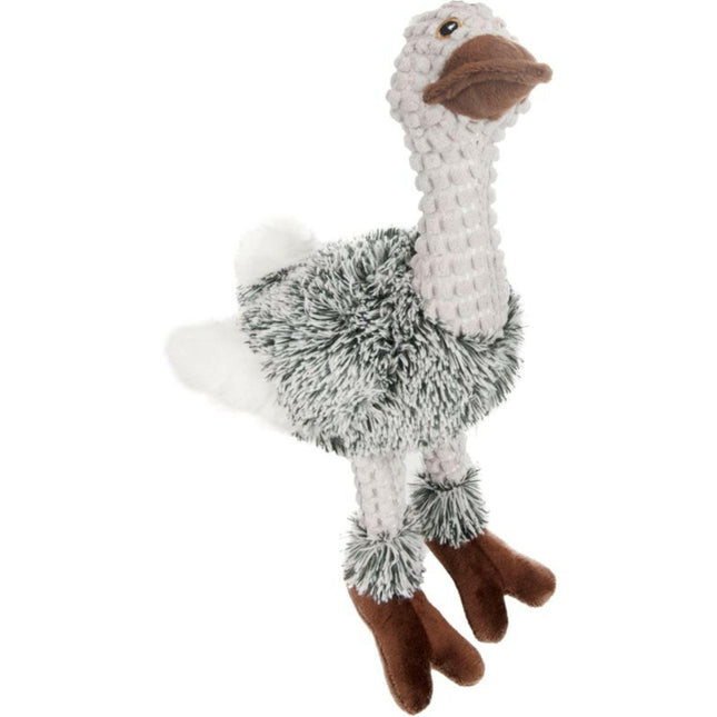 Flamingo Toy Plush Emu - soft, plush dog toy with a squeaker.