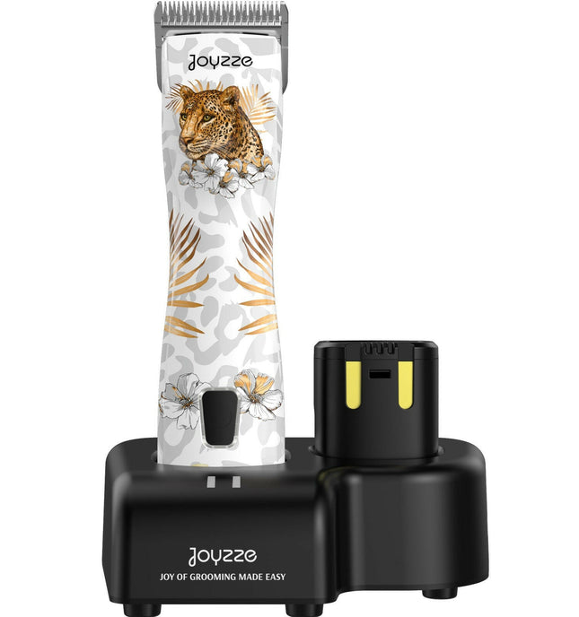 Joyzze Raptor Pro Cordless - professional, 3-speed cordless clipper with batteries, case, and blade.