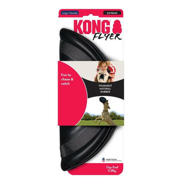 KONG Extreme Flyer - durable frisbee for dogs, rubber throwing disc.