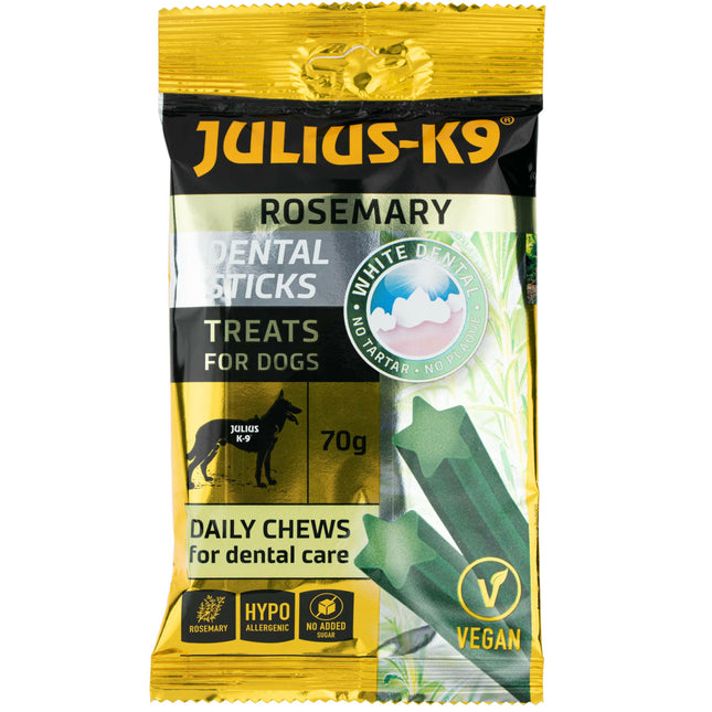 Julius - K9 Dental Sticks With Rosemary - vegan dog treats with rosemary and parsley.