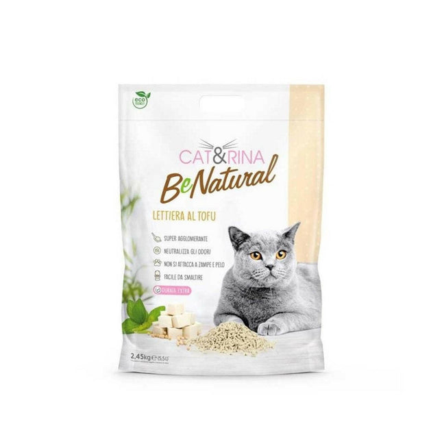 Cat&Rina BeNatural Tofu Litter Classic - plant-based cat litter, clumping, biodegradable pellets - 6x 5.5L.