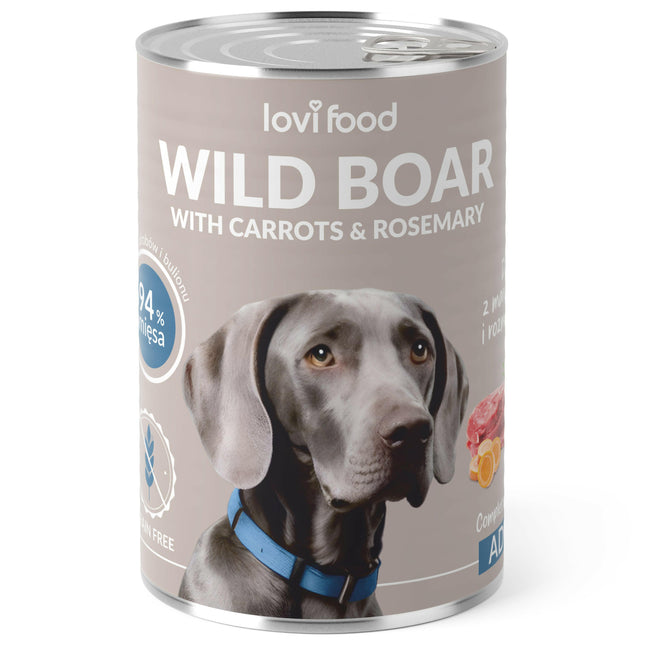 Lovi Food Wild Boar with Carrots - wet dog food with wild boar, carrots, and rosemary - 24x.