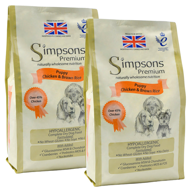 Simpsons Premium Puppy Chicken & Rice - food for puppies, chicken and rice.